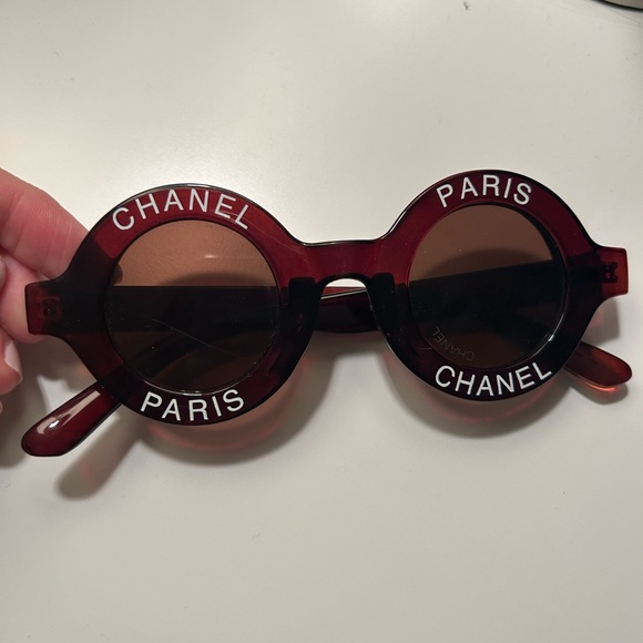 Chanel Logo Round Spring 1993 Sunglasses Brown vintage - Picture 4 of 8